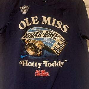 Nike Shirt Youth Large 2022 Ole Miss Sugar Bowl Blue Navy Tee Short Sleeve